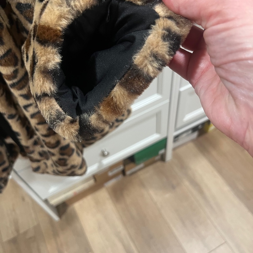 Impressions Tan Leopard Print Teddy Jacket - Picture 3 of 10